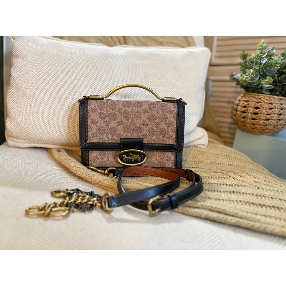 Coach Riley Top Handle 22 Brown Leather 73937 NWOT